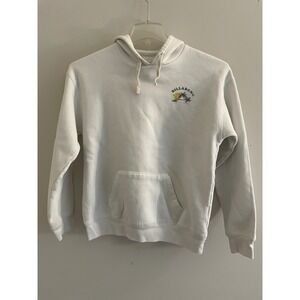 Billabong Womens White Graphic Hoodie Sweatshirt Palm Tree Sunset Size Medium